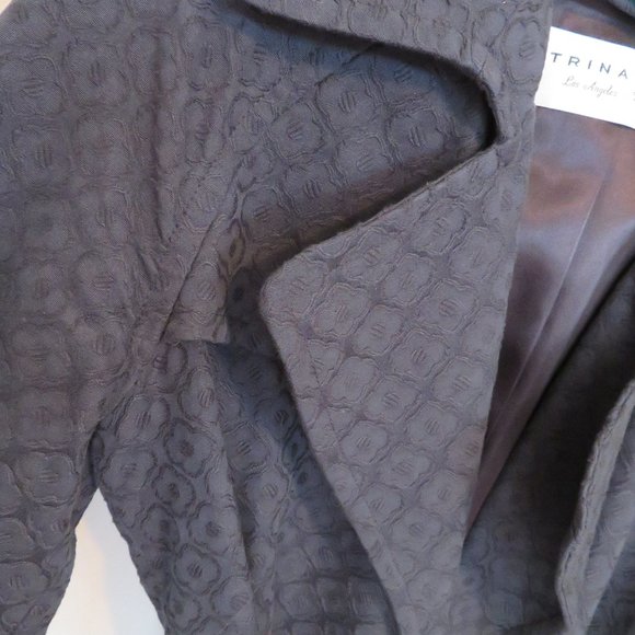 Navy blue jacquered overcoat - Picture 12 of 12